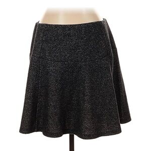 NWT LOFT Heather Black Tweed Woven Pull On Skirt 
Size - S